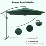 9 Ft Side Pole Round Outdoor Garden Umbrella