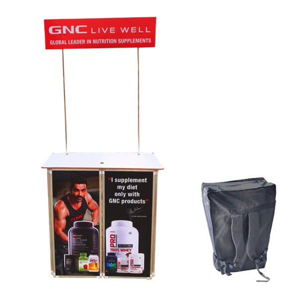 4 fold MDF Aluminium Foldable Promotional Demo Table with Bag (Capacity- Upto 40 Kg)